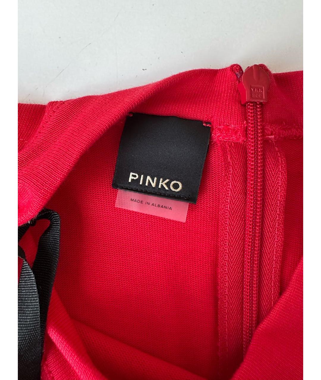 PINKO Красное хлопковое повседневное платье, фото 5
