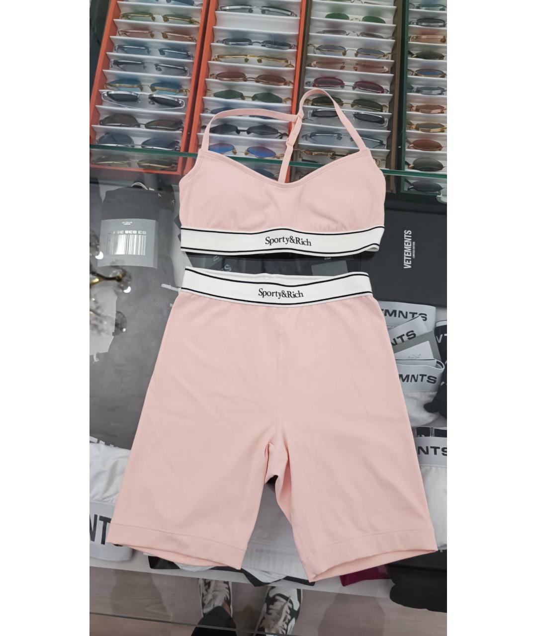 SPORTY AND RICH Розовый полиэстеровый костюм с брюками, фото 4