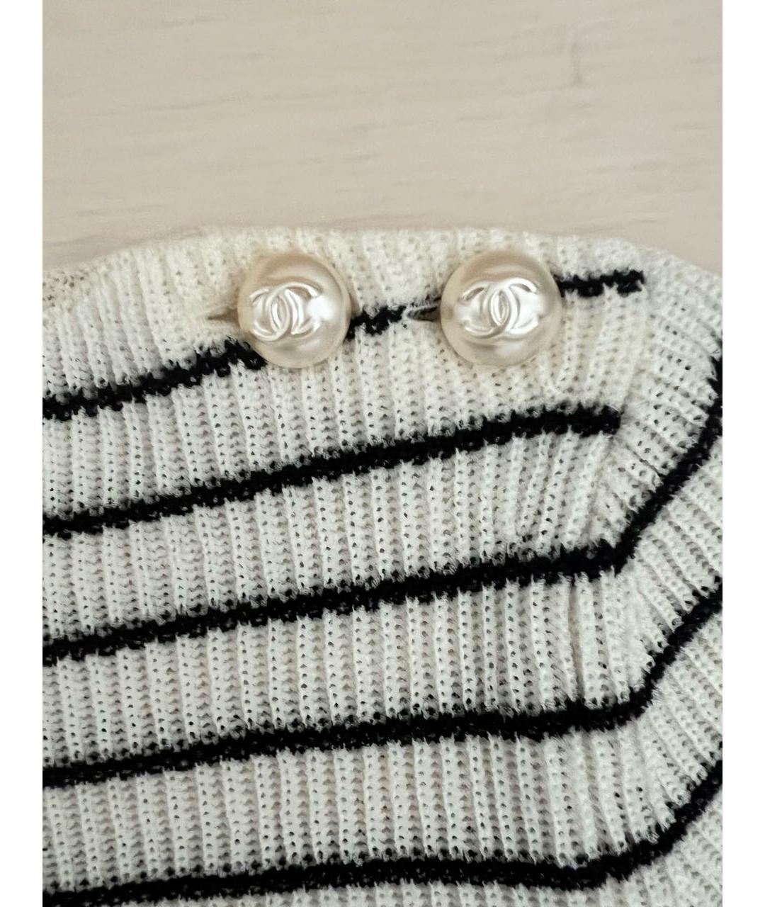 CHANEL Белая полиэстеровая футболка, фото 3