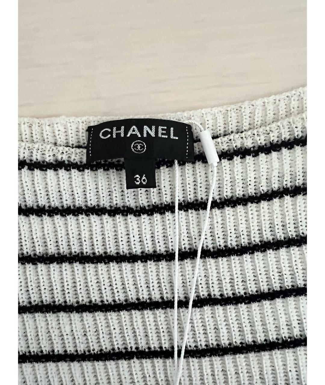 CHANEL Белая полиэстеровая футболка, фото 4