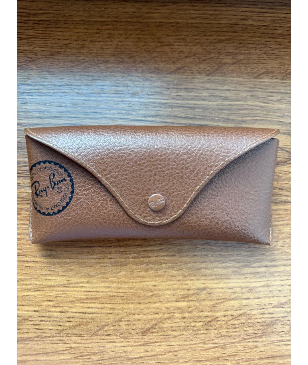 RAY BAN Коричневые металлические солнцезащитные очки, фото 4