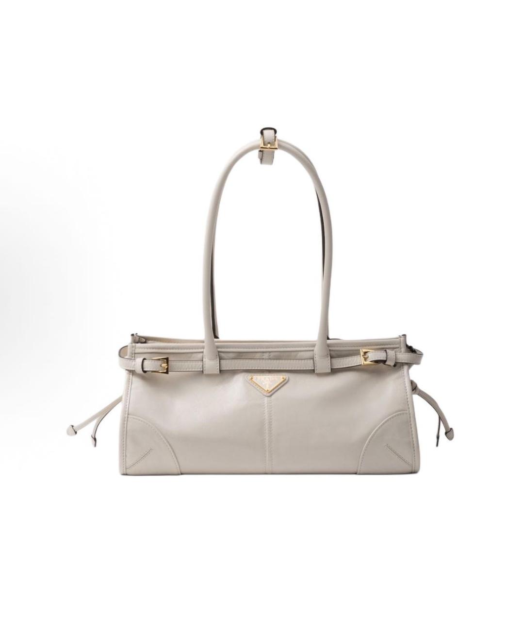 PRADA Белая кожаная сумка тоут, фото 6