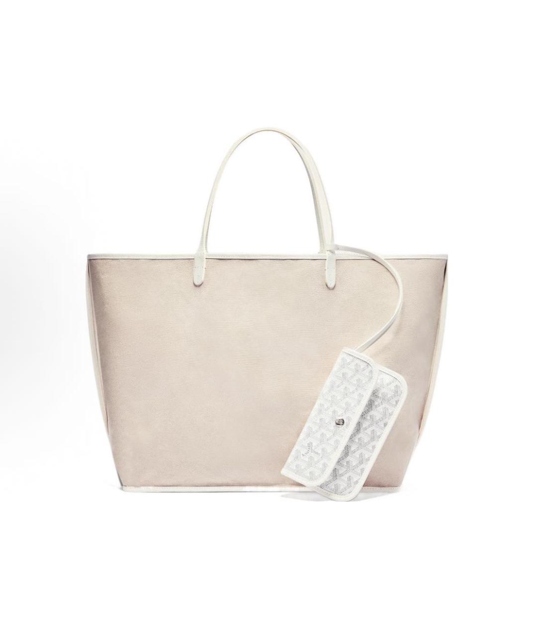 GOYARD Белая кожаная сумка тоут, фото 3