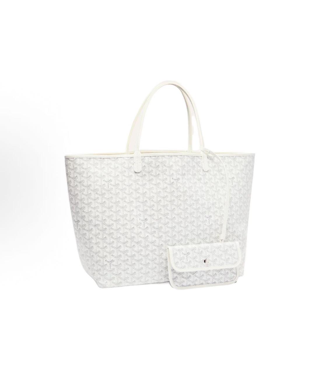 GOYARD Белая кожаная сумка тоут, фото 5