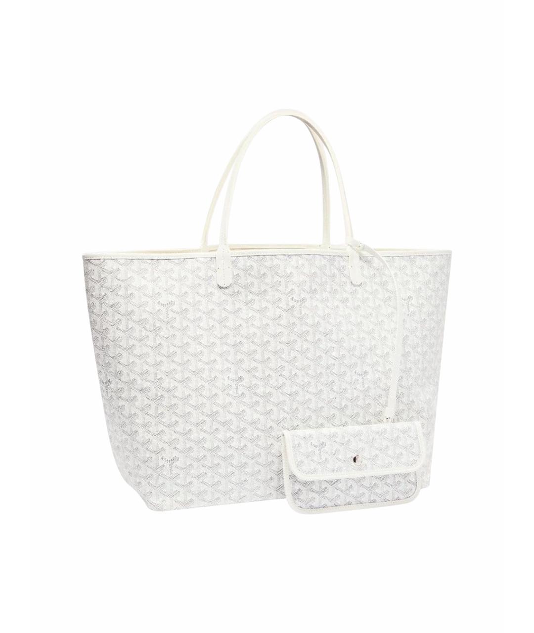 GOYARD Белая кожаная сумка тоут, фото 1