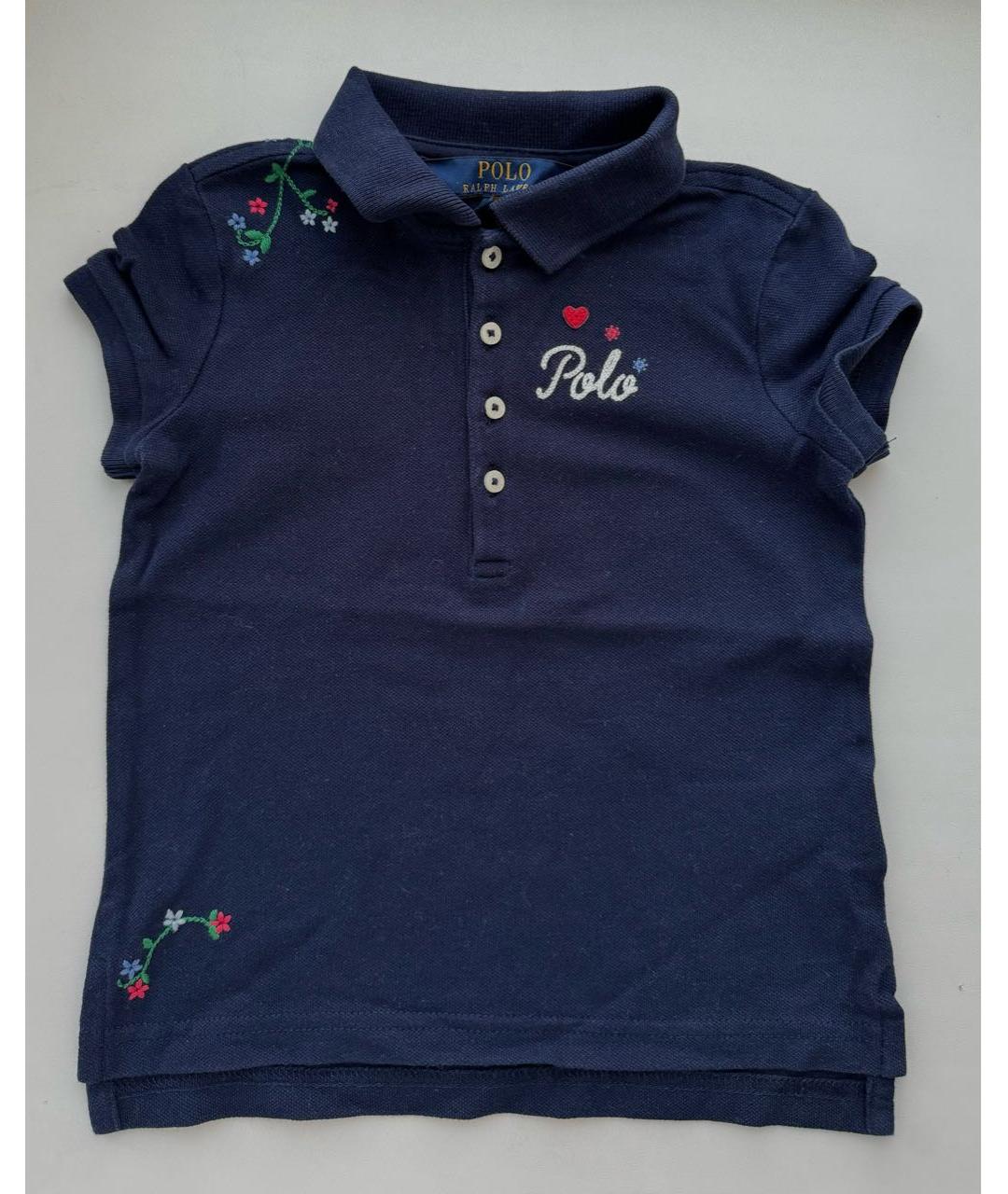 POLO RALPH LAUREN Темно-синий хлопковый детская футболка / топ, фото 5