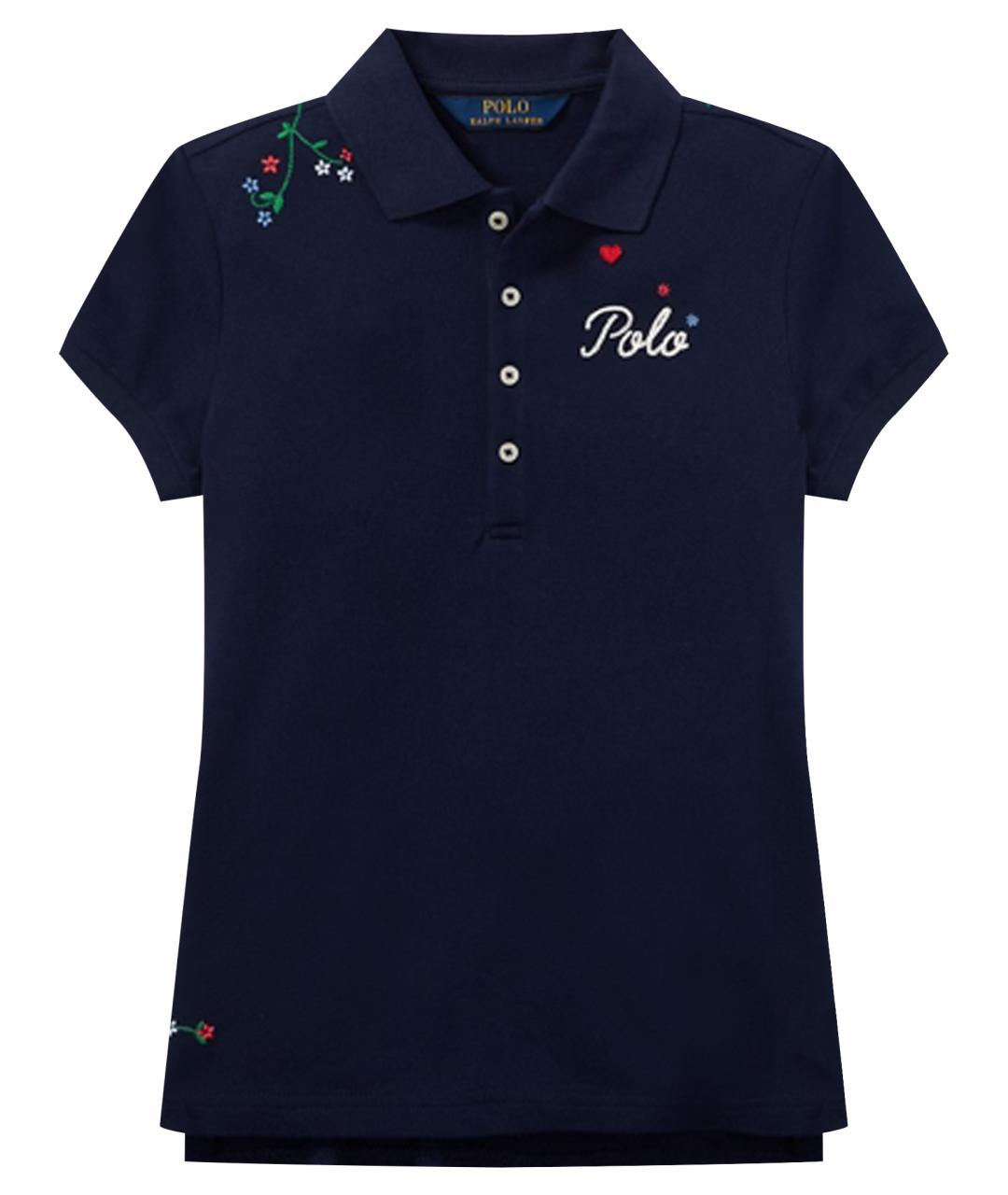 POLO RALPH LAUREN Темно-синий хлопковый детская футболка / топ, фото 1