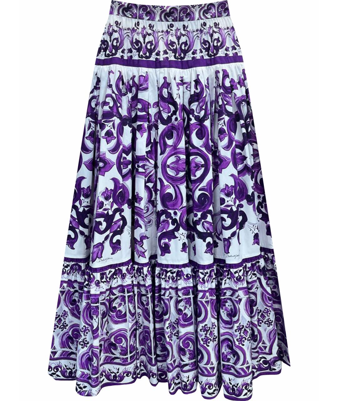 DOLCE&GABBANA Мульти хлопковая юбка миди, фото 1