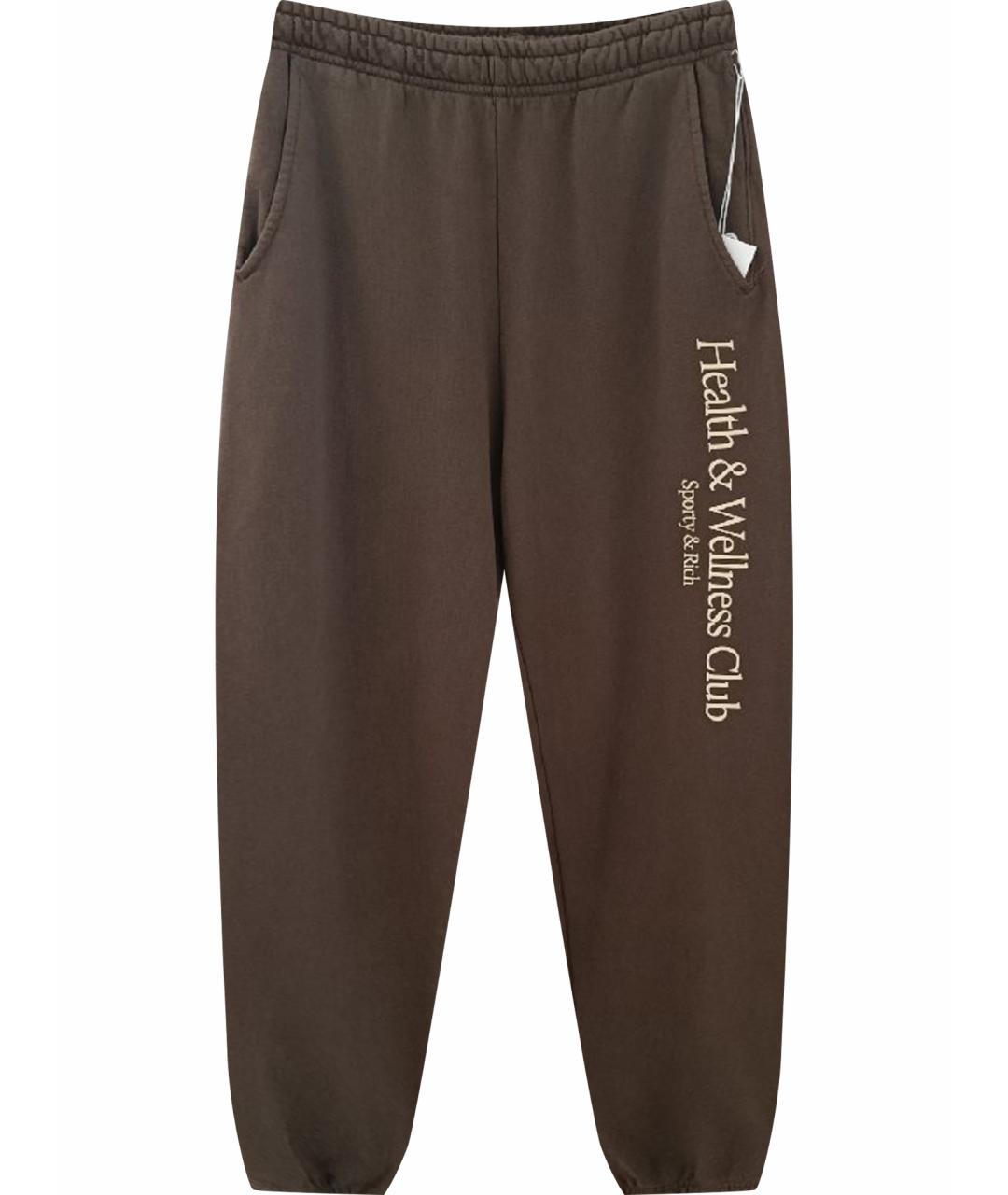 SPORTY AND RICH Коричневые хлопковые спортивные брюки и шорты, фото 1