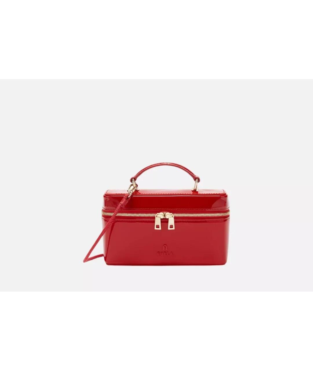 FURLA Красная сумка с короткими ручками из лакированной кожи, фото 7