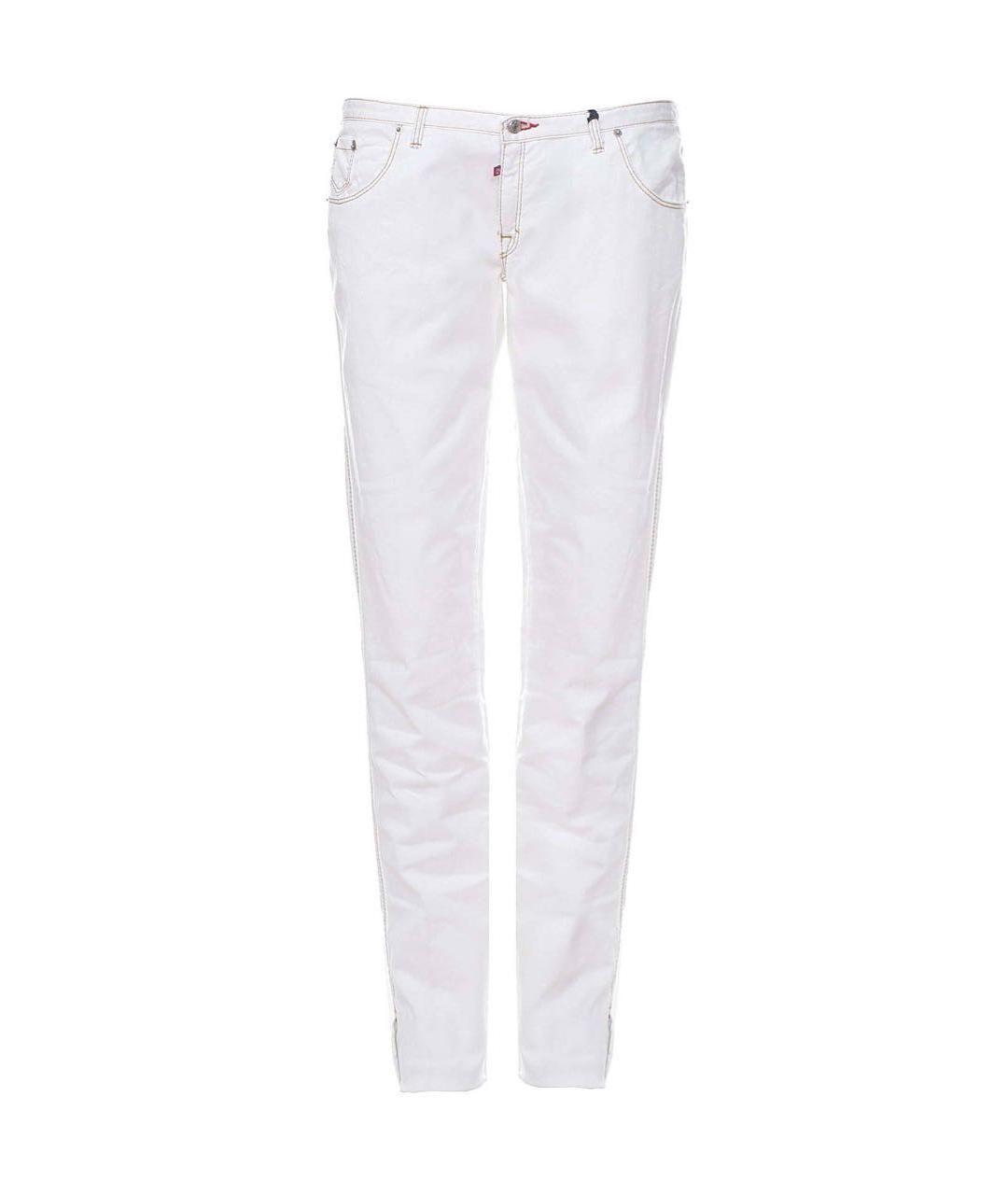 DSQUARED2 Белые хлопко-эластановые джинсы слим, фото 1