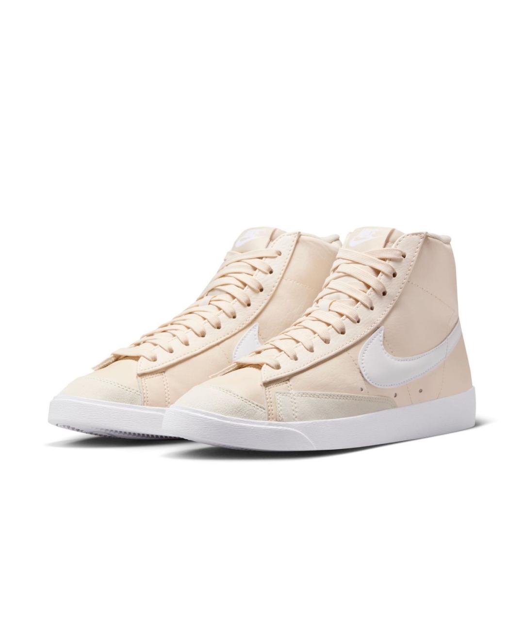 NIKE Бежевые кожаные кеды, фото 3