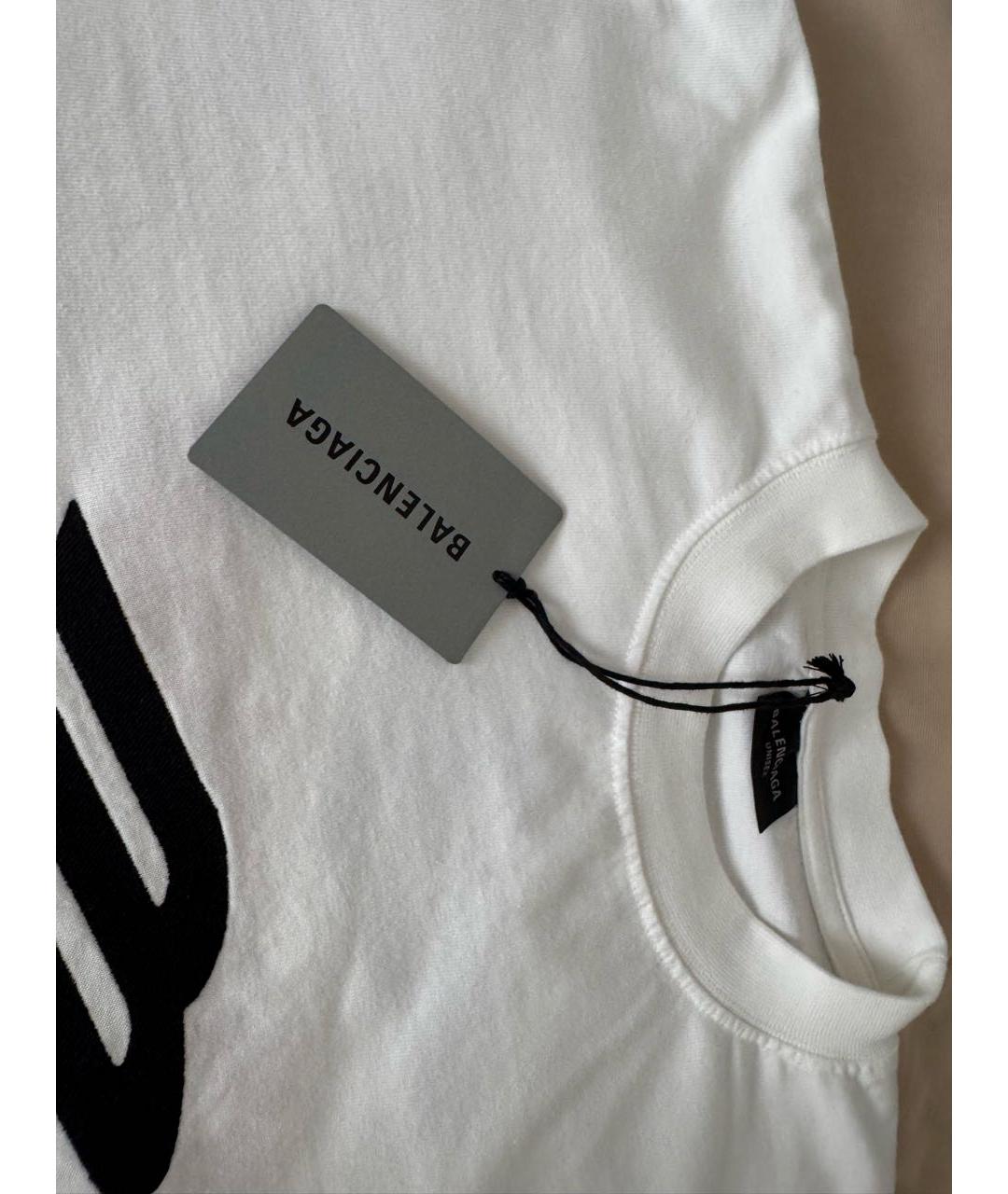 BALENCIAGA Белая хлопковая футболка, фото 8
