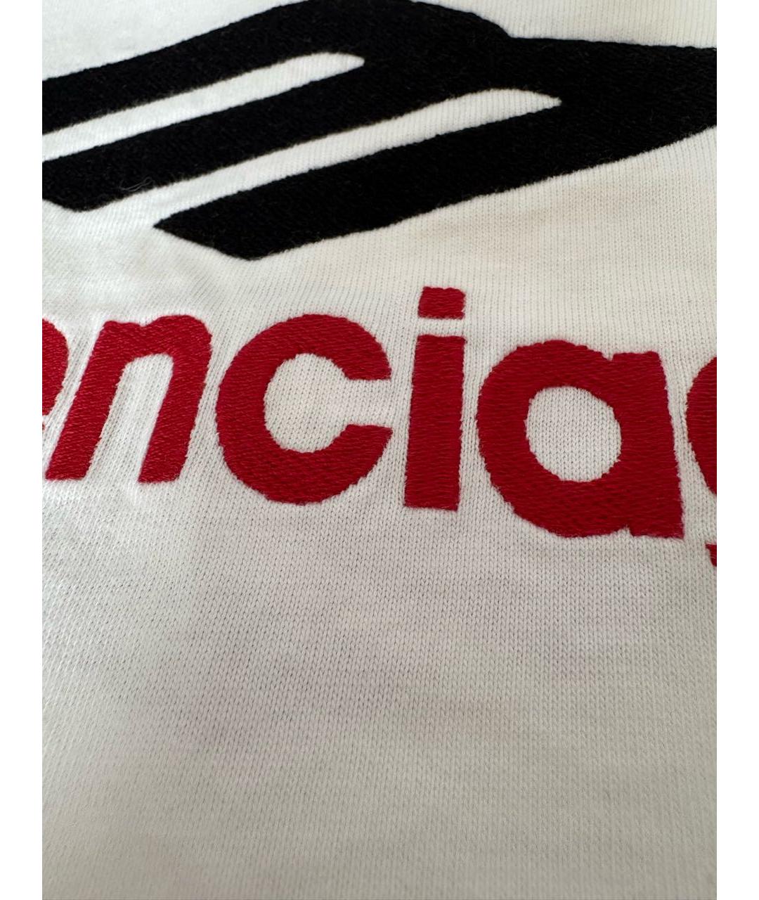 BALENCIAGA Белая хлопковая футболка, фото 4