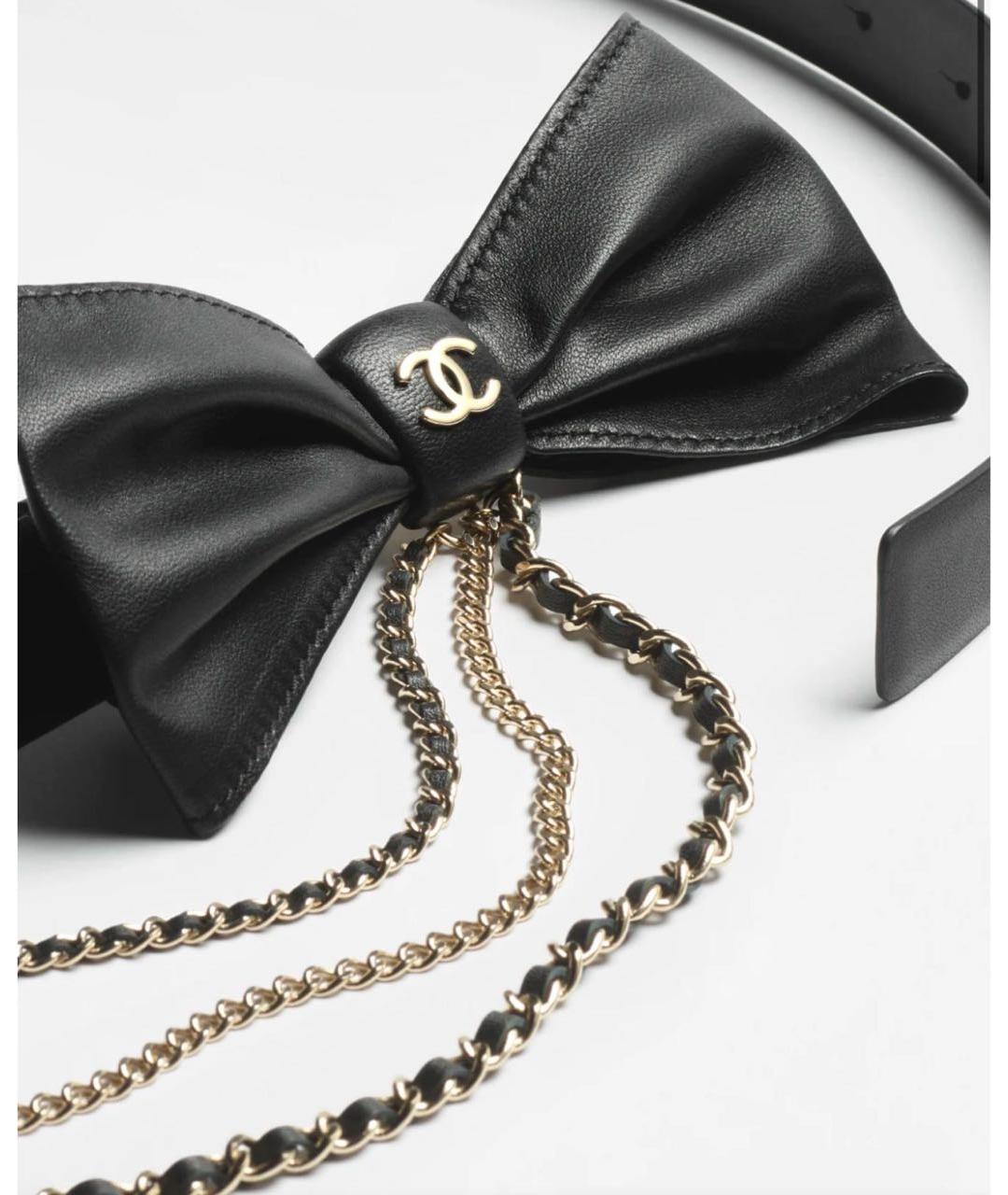 CHANEL Черный кожаный ремень, фото 2