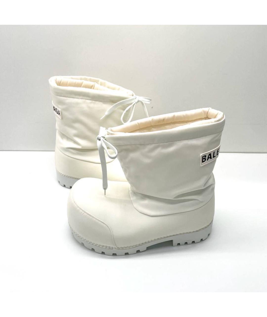 BALENCIAGA Белые кожаные высокие ботинки, фото 7