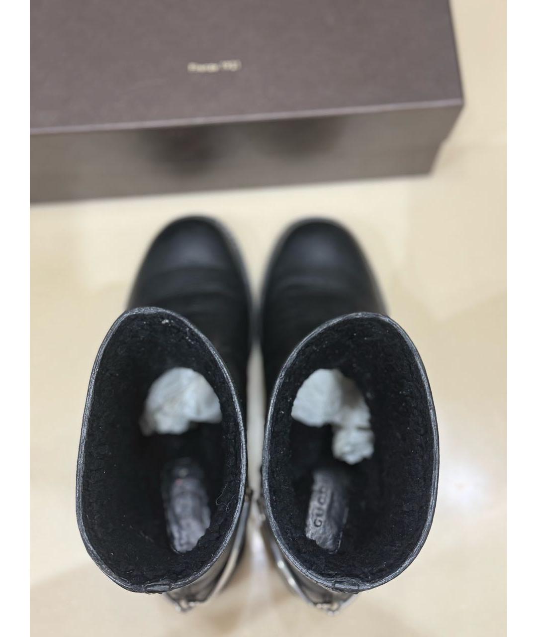 GUCCI Черные кожаные полусапоги, фото 3