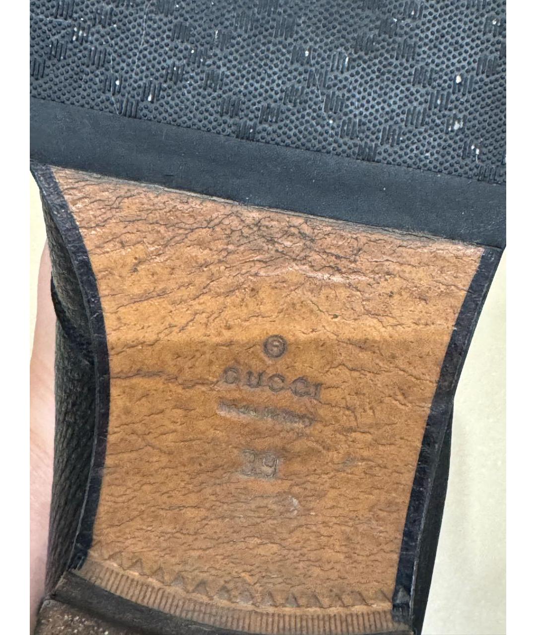 GUCCI Черные кожаные полусапоги, фото 7