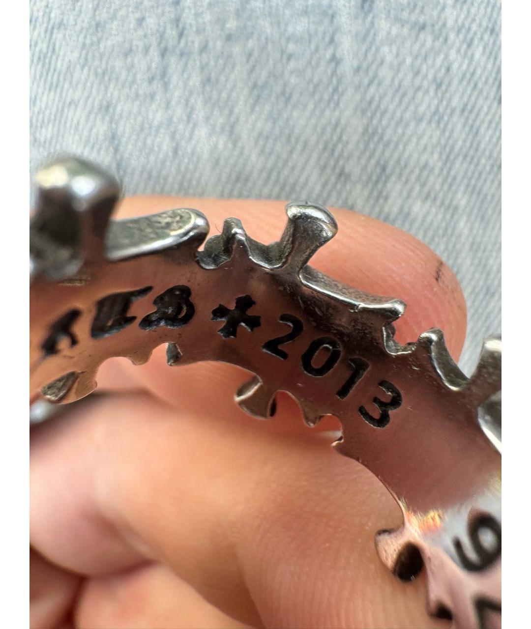 CHROME HEARTS Серое серебряное кольцо, фото 5