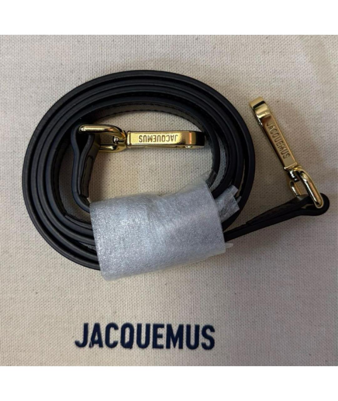 JACQUEMUS Черная кожаная сумка тоут, фото 6