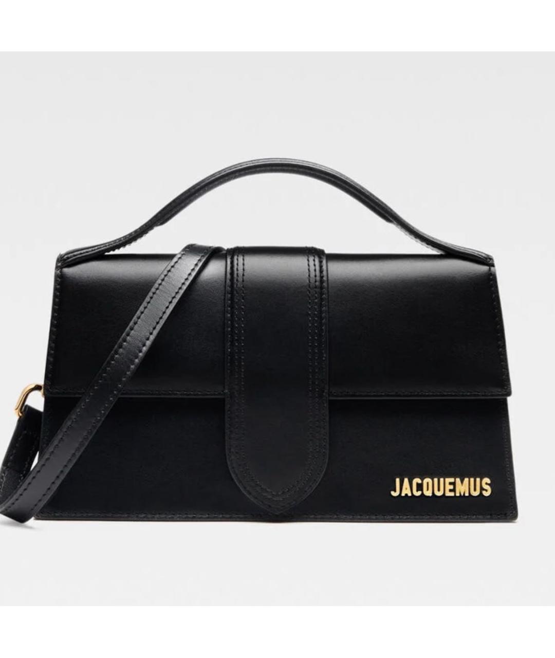 JACQUEMUS Черная кожаная сумка тоут, фото 9