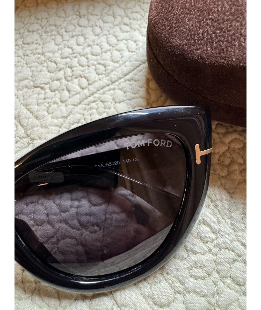 TOM FORD Черные пластиковые солнцезащитные очки, фото 4