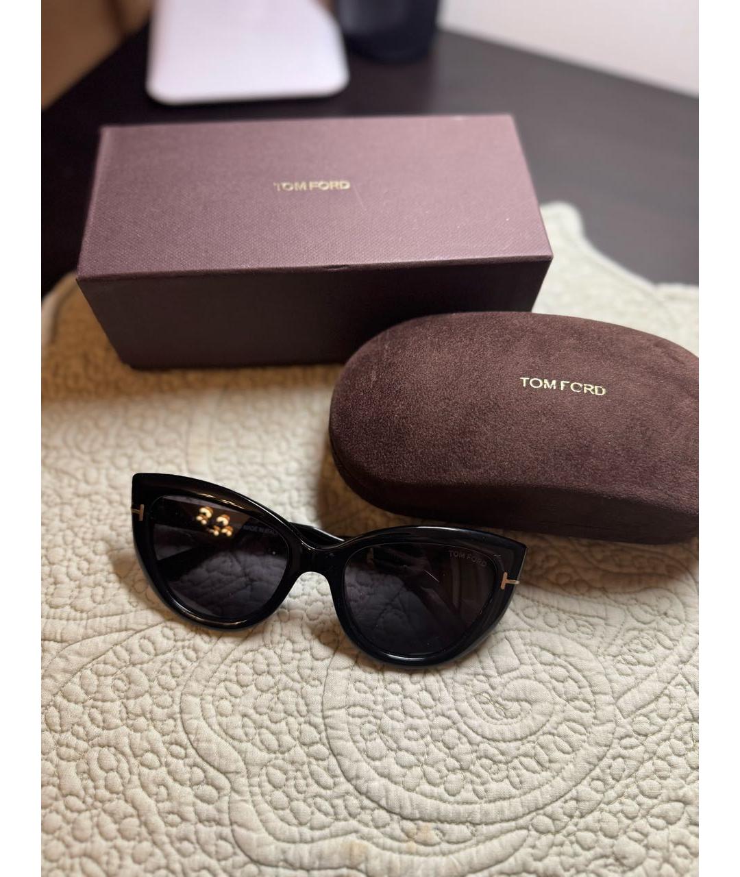 TOM FORD Черные пластиковые солнцезащитные очки, фото 2