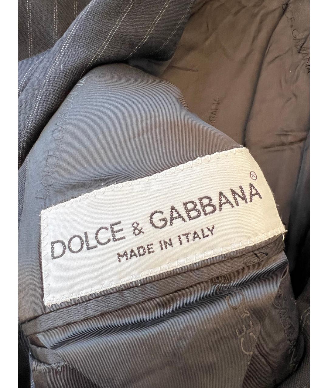 DOLCE&GABBANA Темно-синий шерстяной пиджак, фото 3