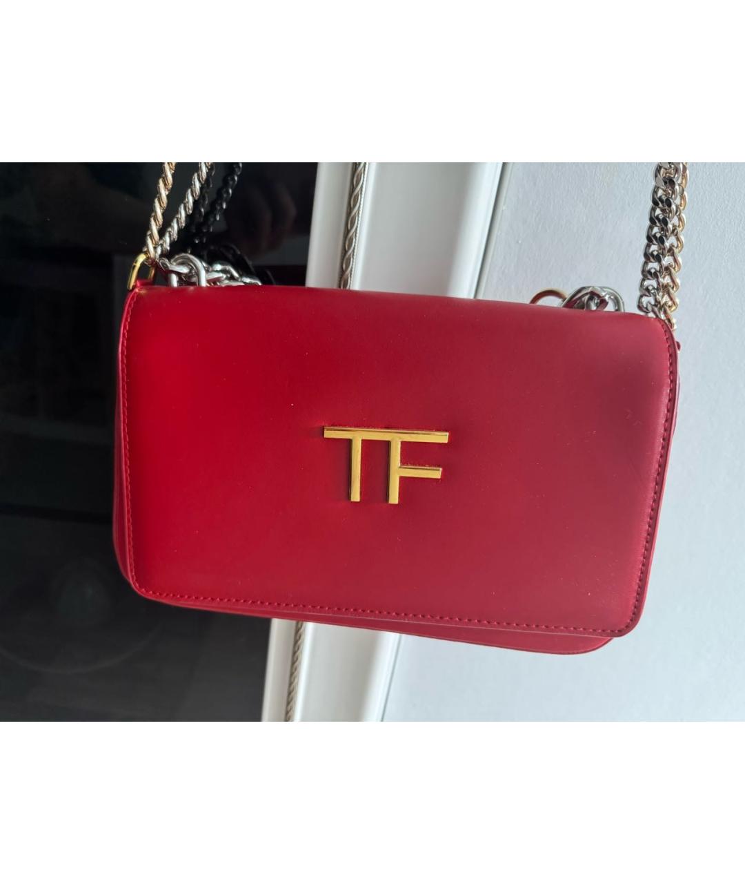 TOM FORD Красная кожаная сумка через плечо, фото 2
