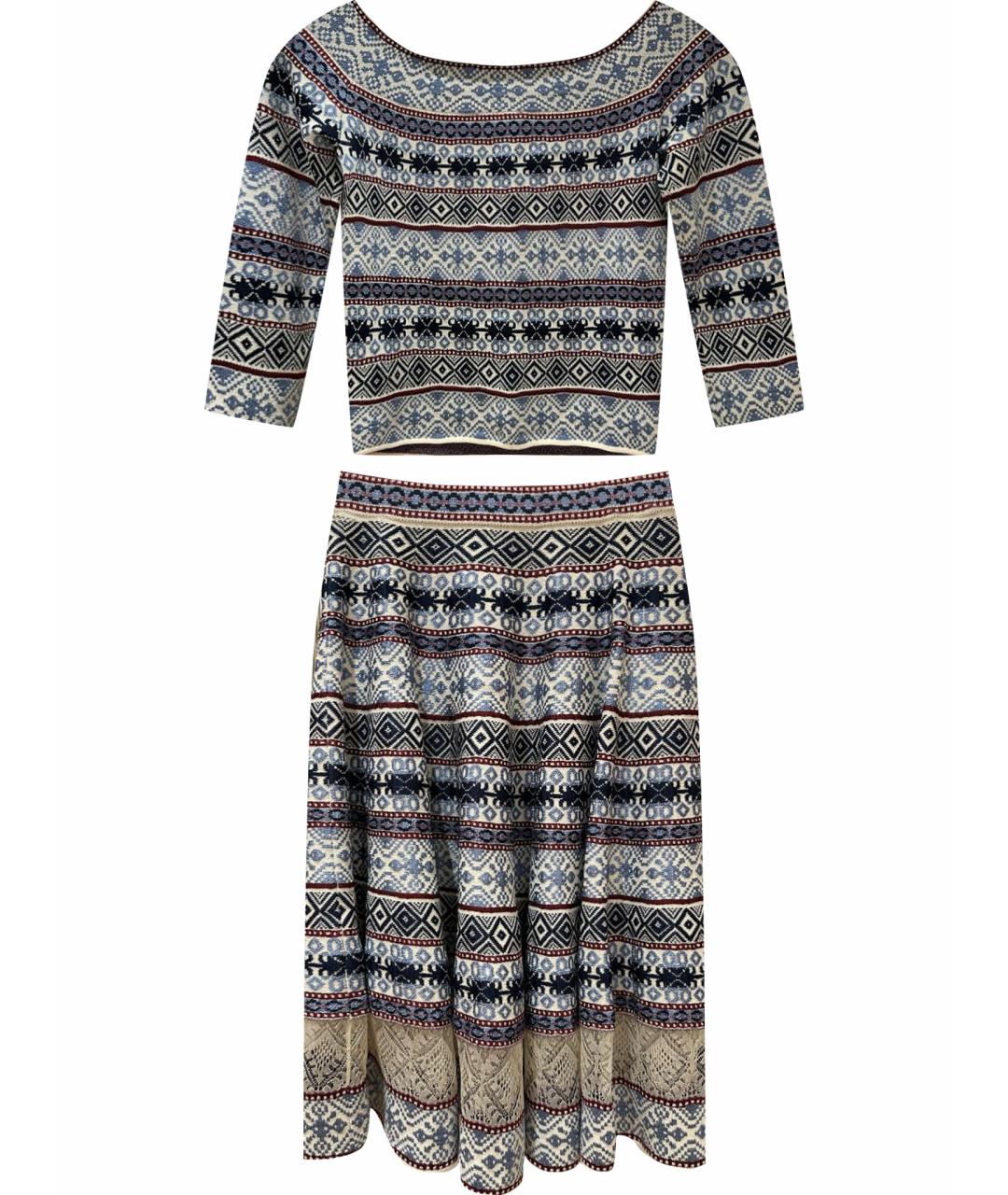 ALEXANDER MCQUEEN Мульти шелковый костюм с юбками, фото 1