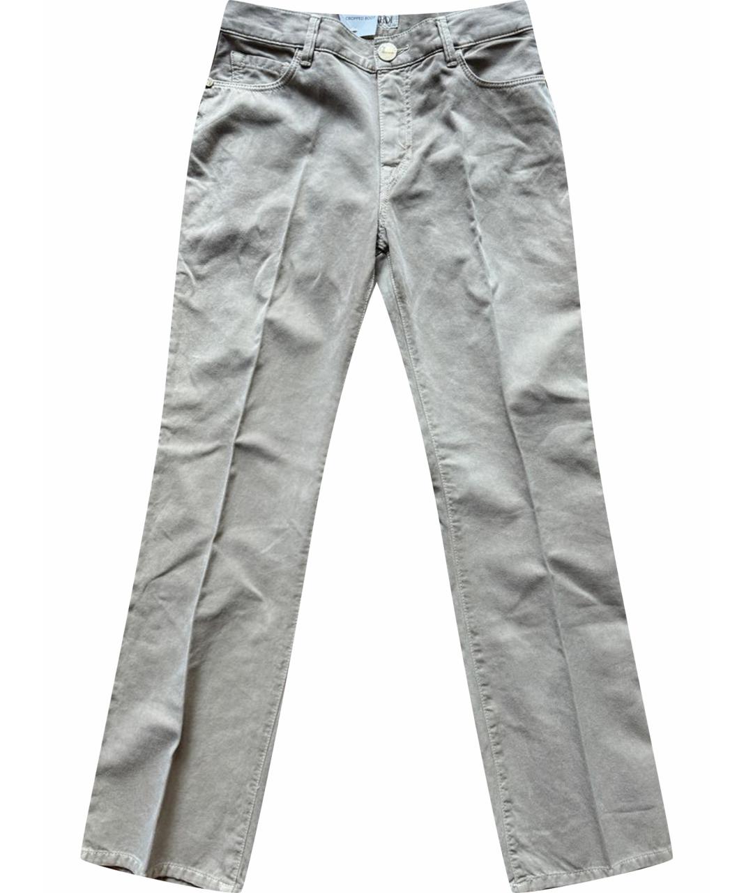 TRUSSARDI Бежевые хлопковые прямые джинсы, фото 1