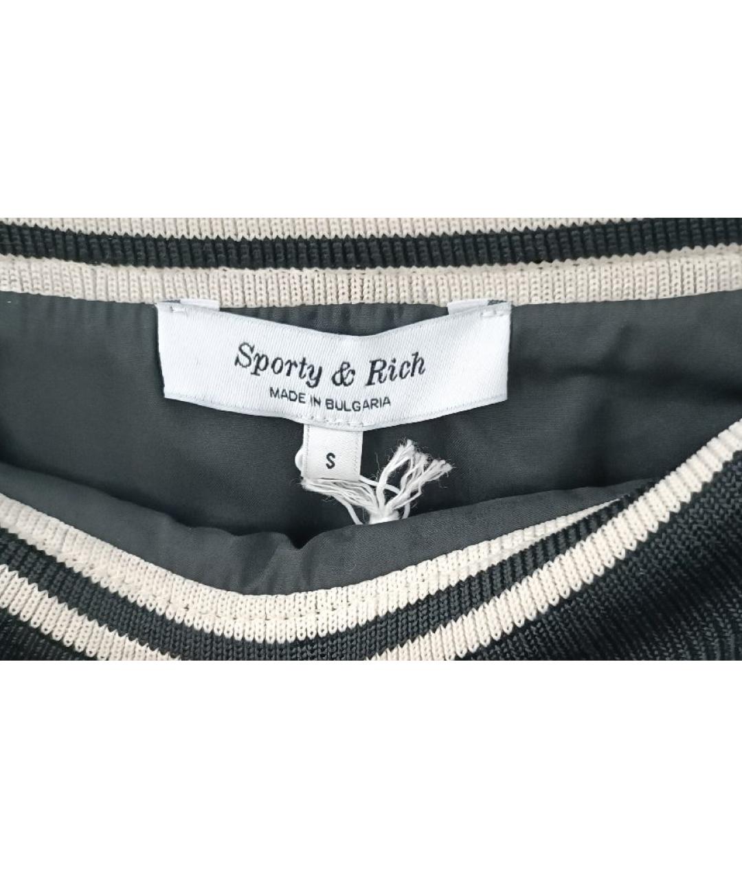 SPORTY AND RICH Антрацитовая полиэстеровая юбка мини, фото 3