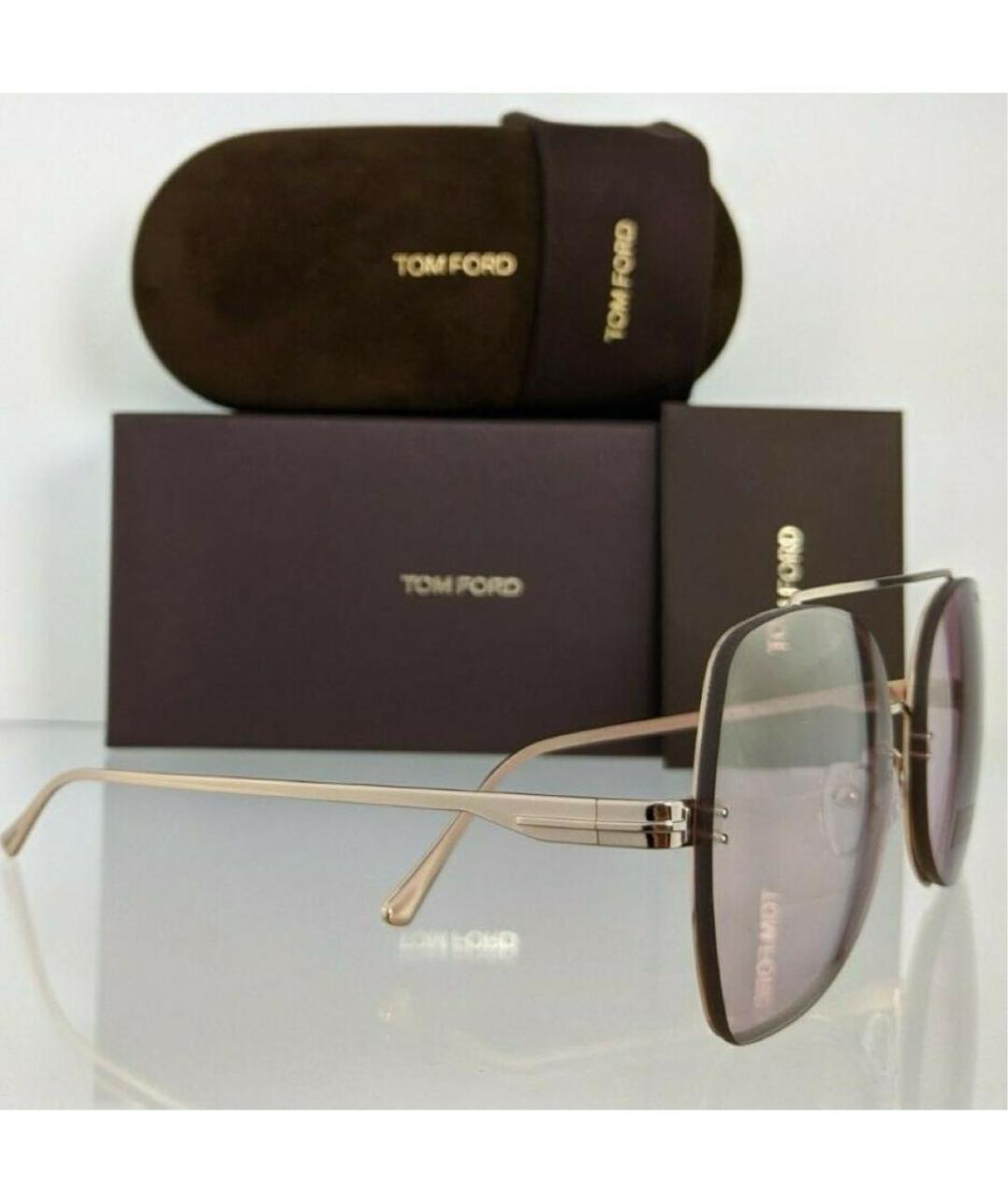TOM FORD Розовые металлические солнцезащитные очки, фото 5