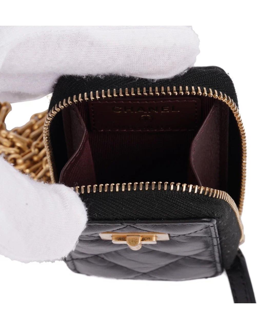 CHANEL Черная кожаная сумка через плечо, фото 6