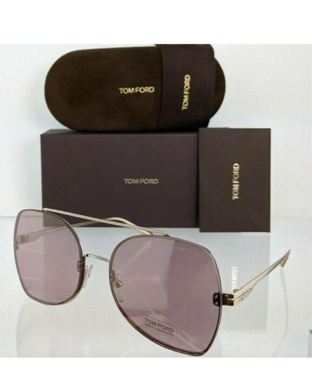 TOM FORD Розовые металлические солнцезащитные очки, фото 7