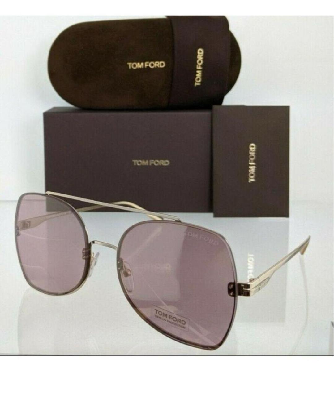 TOM FORD Розовые металлические солнцезащитные очки, фото 2