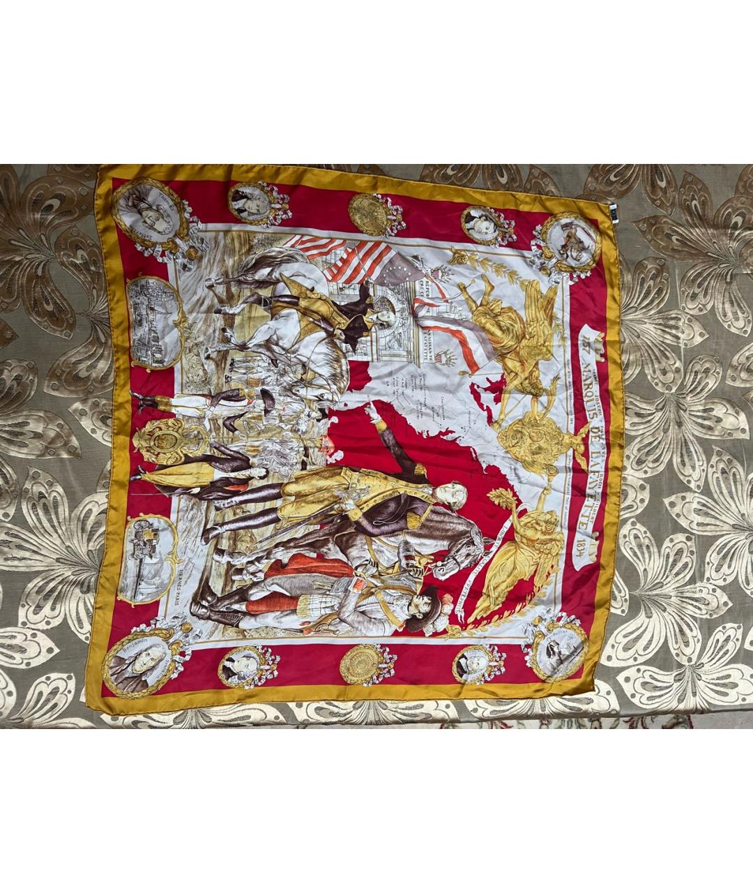 HERMES Мульти шелковый платок, фото 8