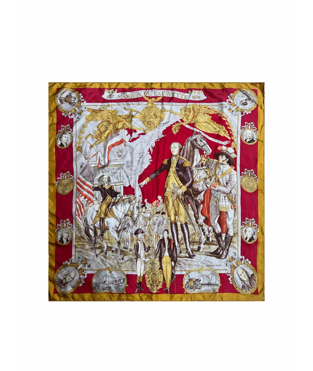 HERMES Мульти шелковый платок, фото 1