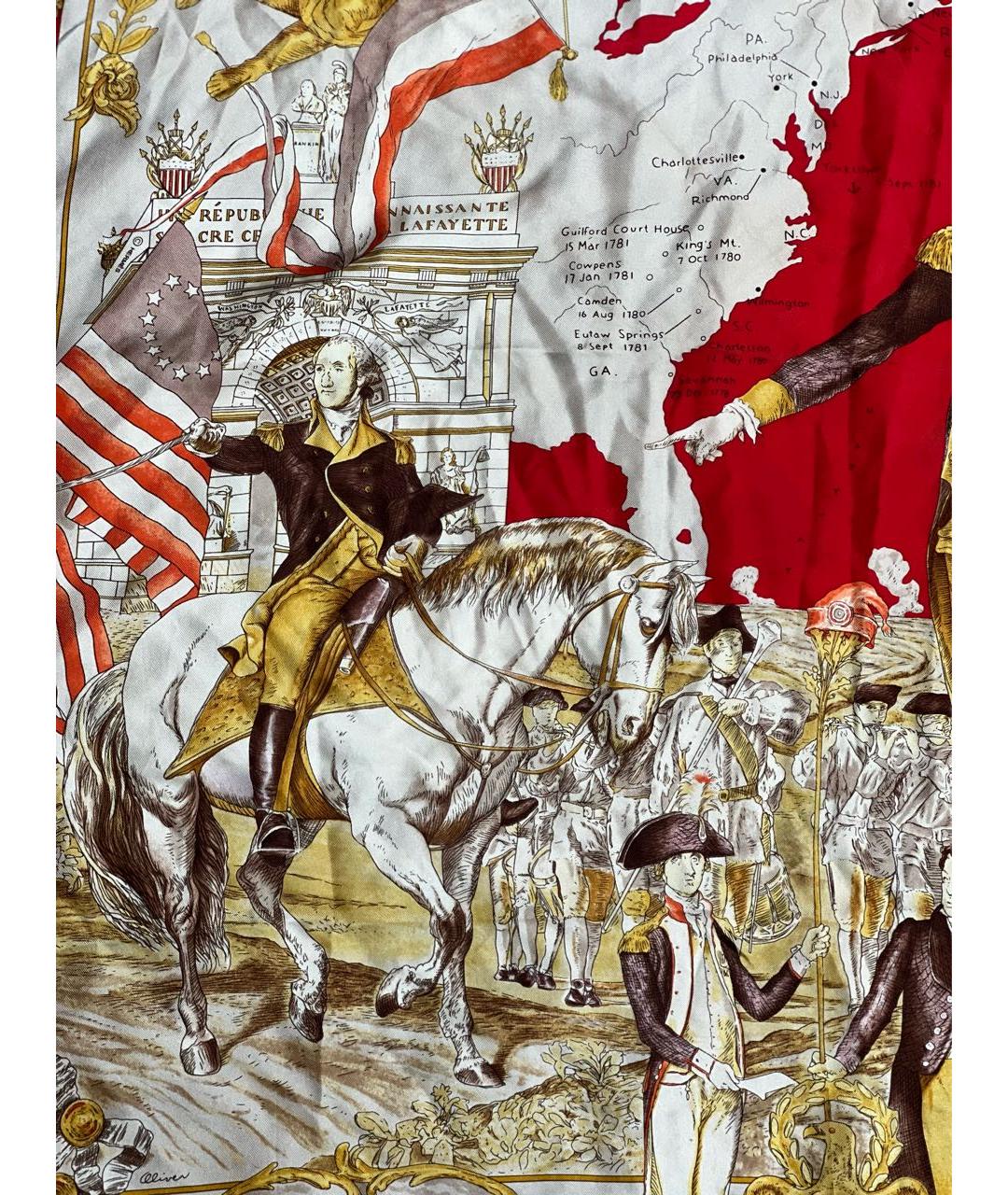 HERMES Мульти шелковый платок, фото 5