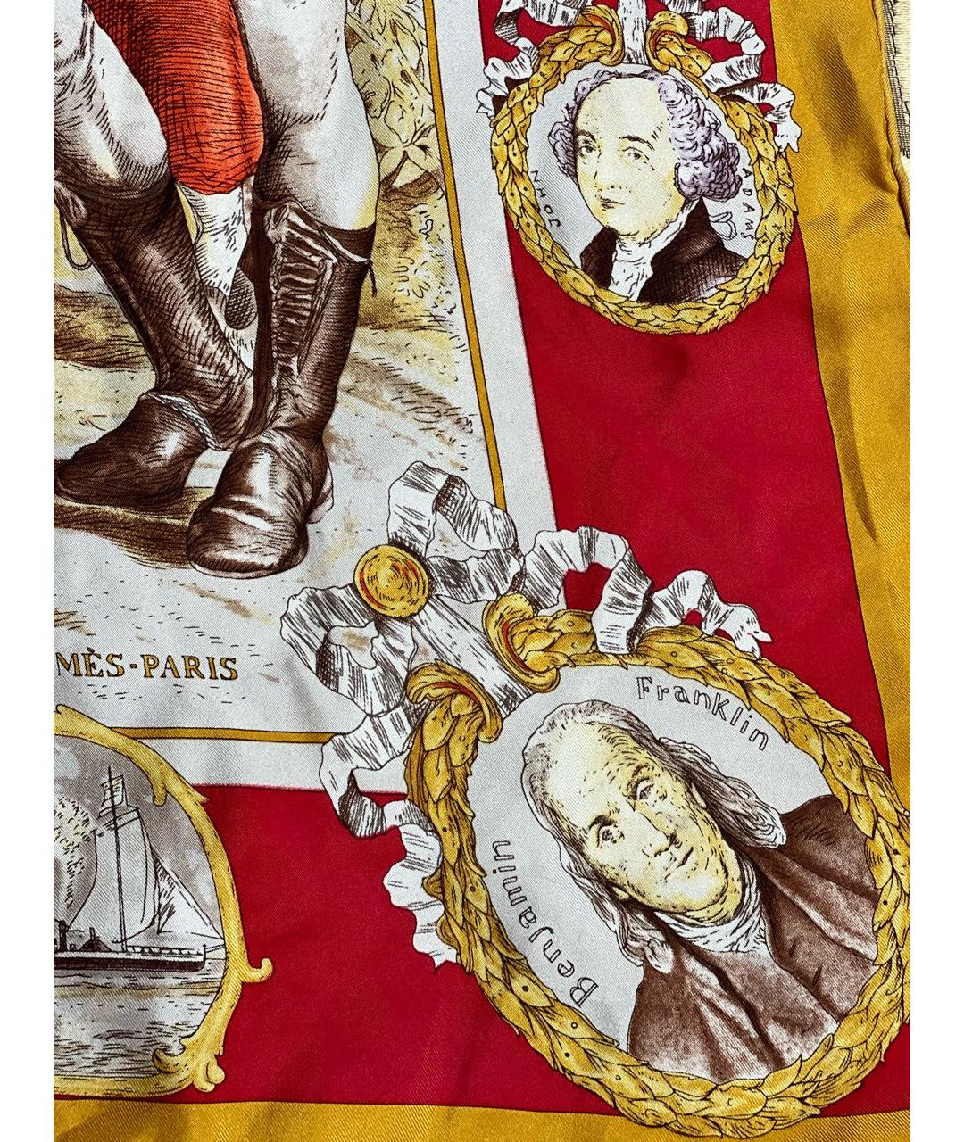 HERMES Мульти шелковый платок, фото 6