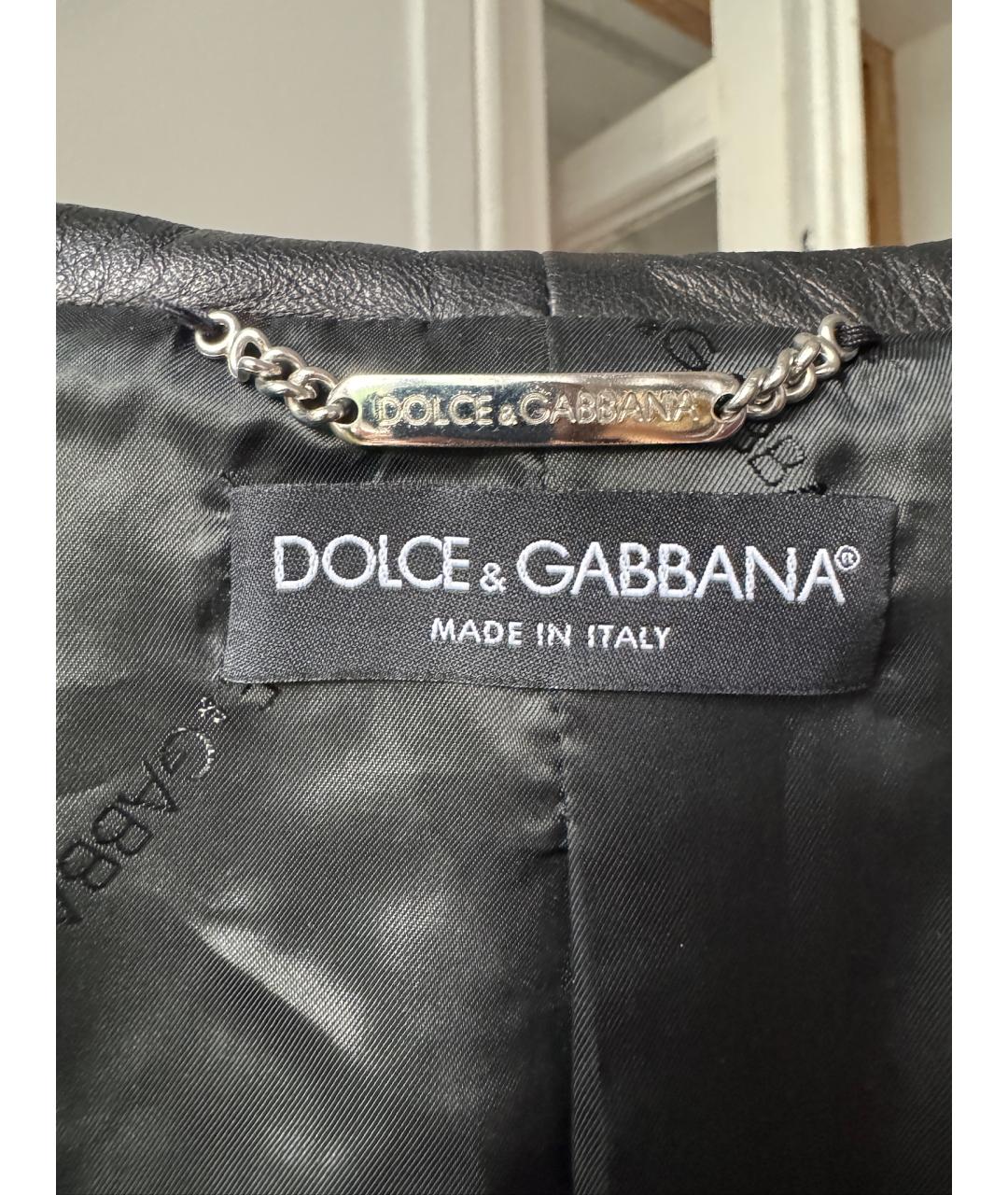 DOLCE&GABBANA Черная кожаная куртка, фото 6