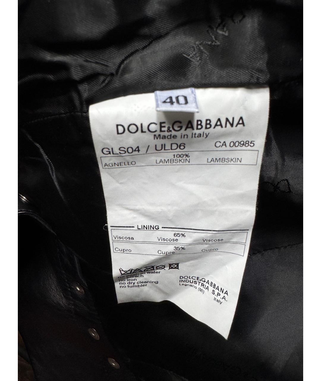 DOLCE&GABBANA Черная кожаная куртка, фото 5