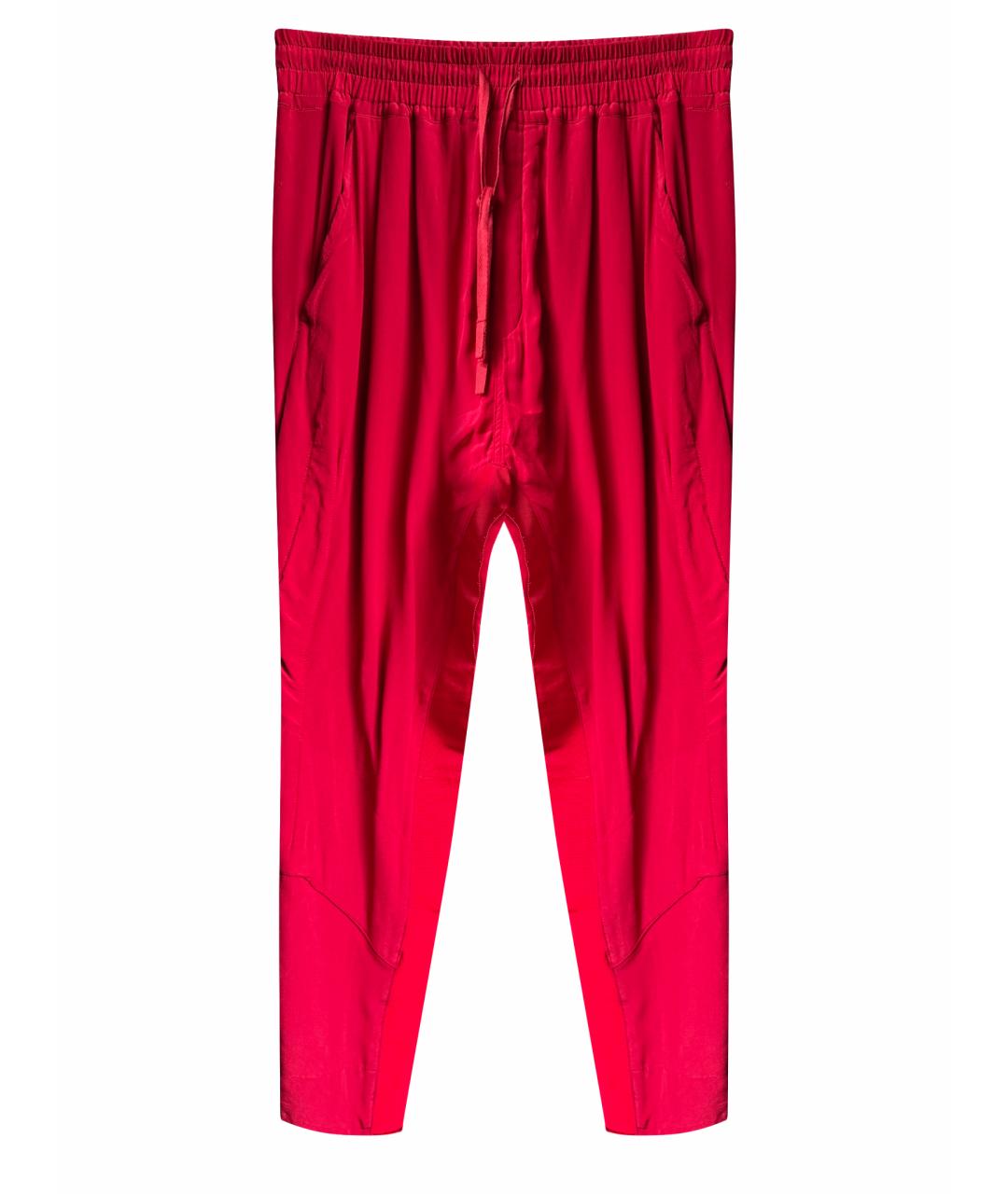 HAIDER ACKERMANN Красные шелковые прямые брюки, фото 1