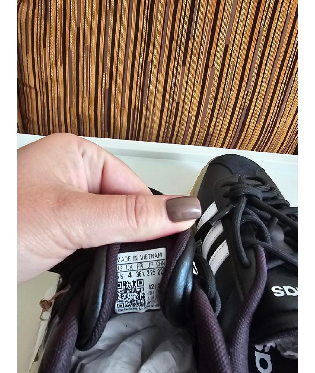 ADIDAS Черные кожаные кеды, фото 6