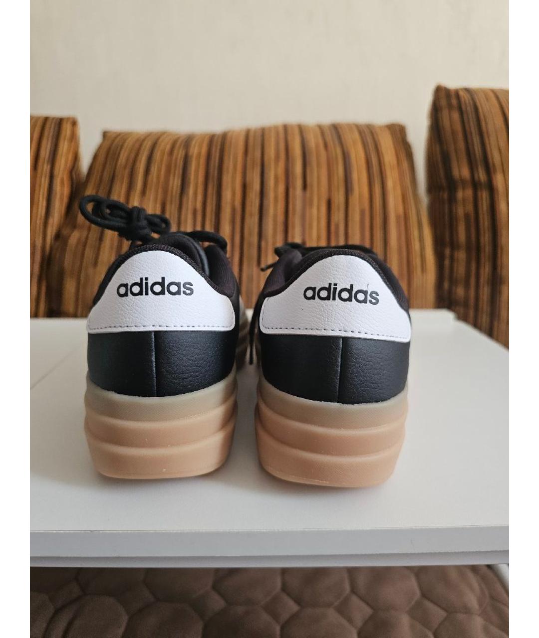 ADIDAS Черные кожаные кеды, фото 4