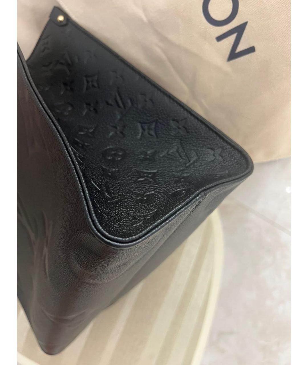 LOUIS VUITTON Черная кожаная сумка тоут, фото 6