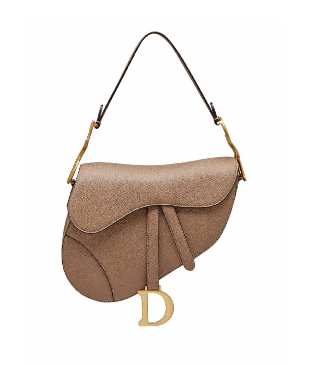 CHRISTIAN DIOR Бежевая кожаная сумка с короткими ручками, фото 6