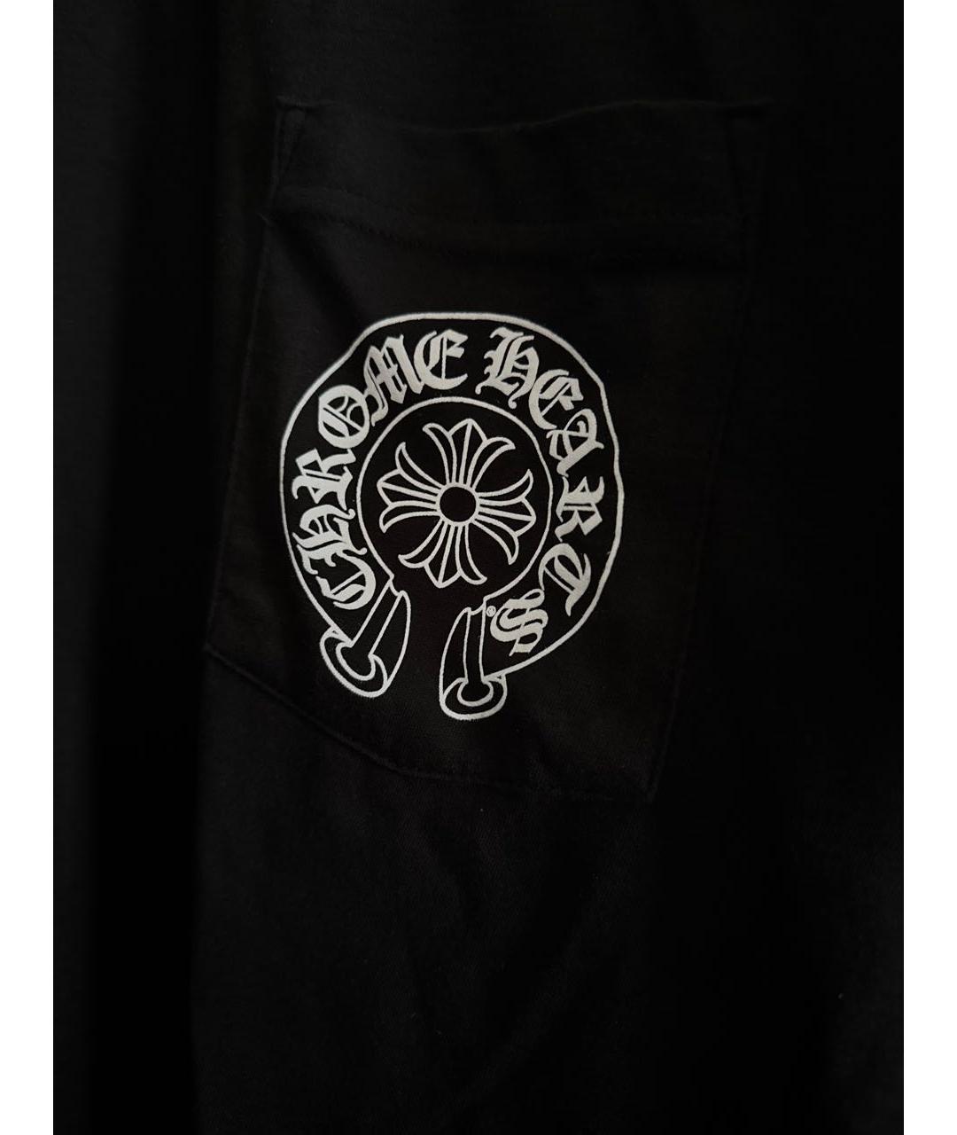 CHROME HEARTS Черная хлопковая футболка, фото 3