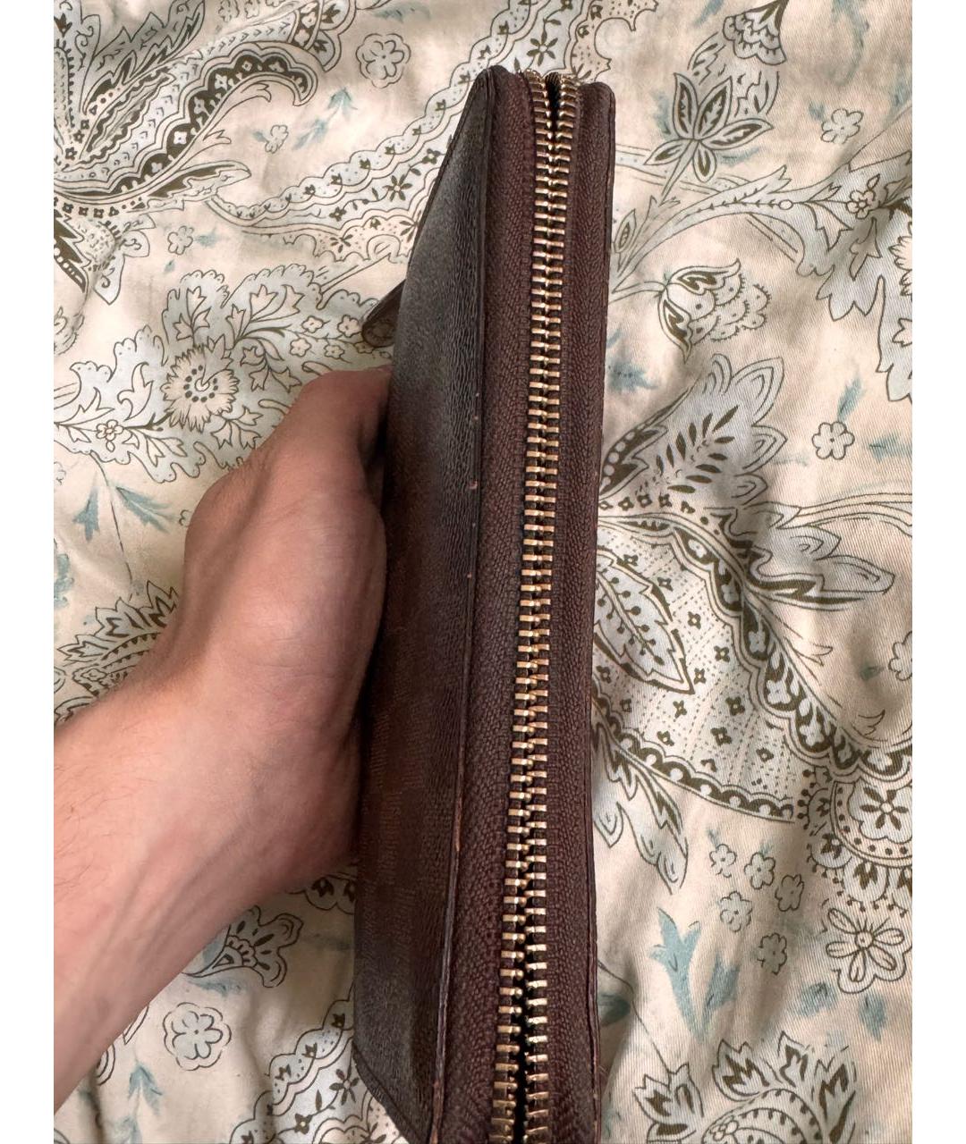 LOUIS VUITTON Коричневый кошелек, фото 6