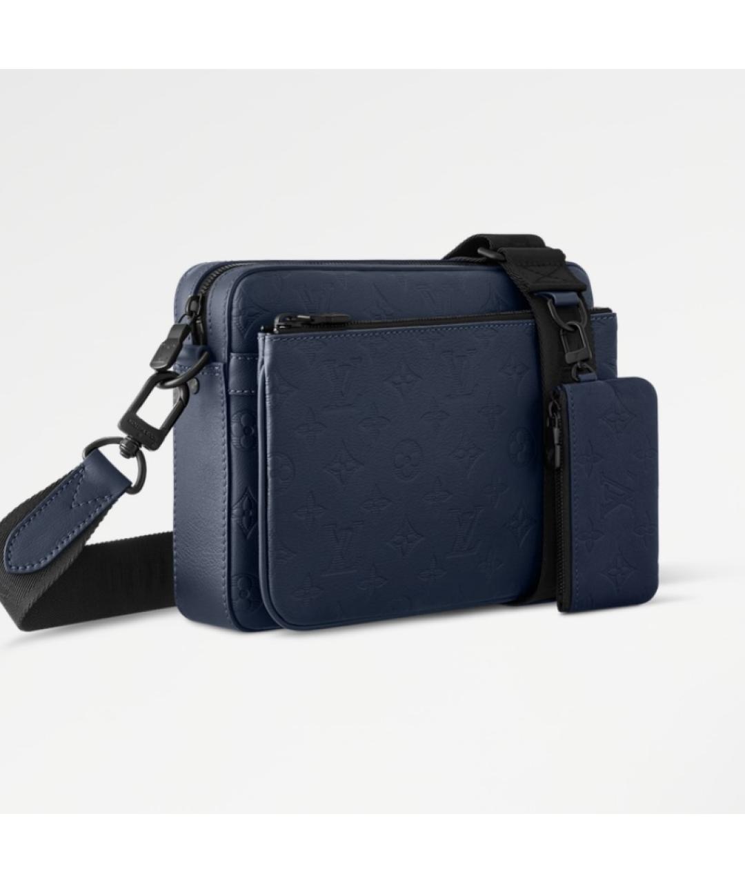 LOUIS VUITTON Темно-синяя кожаная сумка на плечо, фото 2